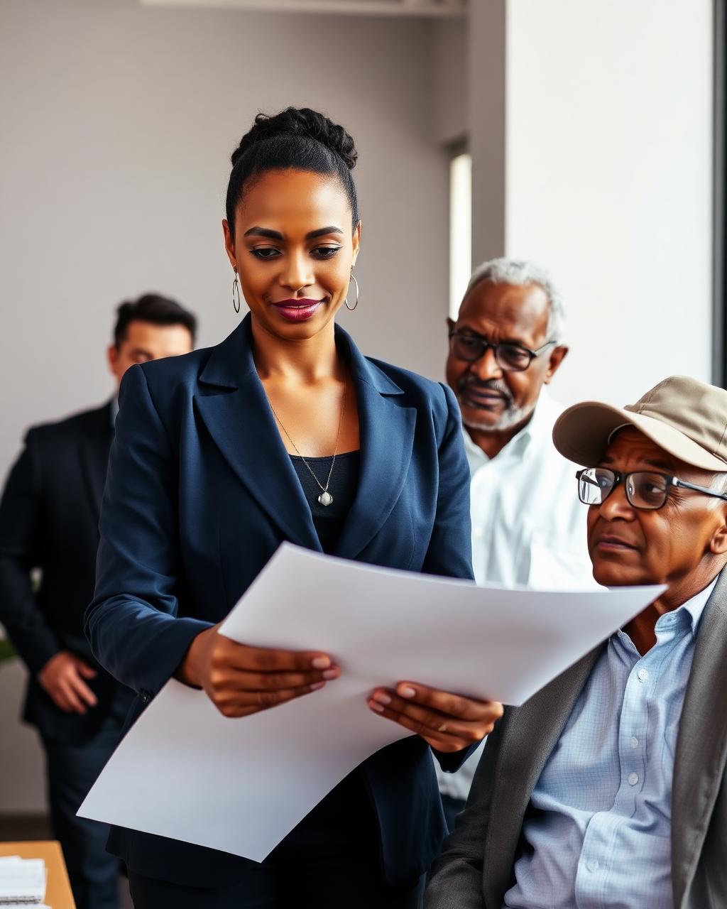 Alcon Blue advisor reviewing a government contracting strategy with minority- and veteran-owned small business owners